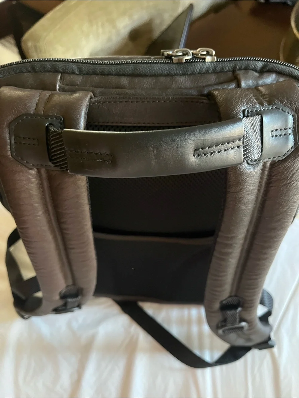 TUMI Men’s Brown LEATHER Alpha Bravo Nathan Backpack